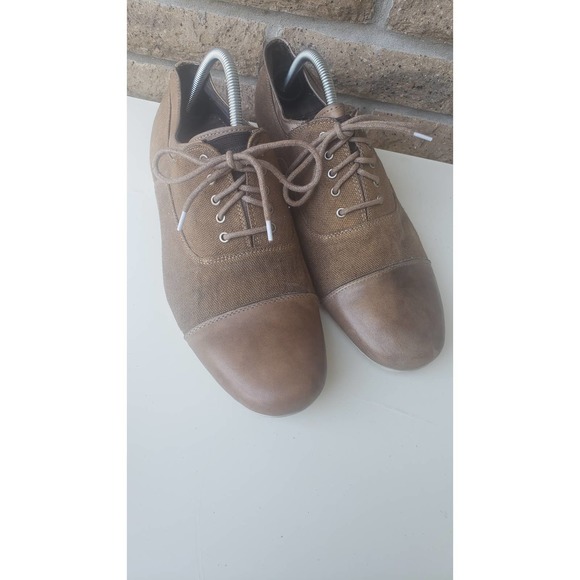 Bed Stu Goodman Brown Distressed Leather Canvas Oxford Shoe Lace Up Cap Toe 9.5 main image 4